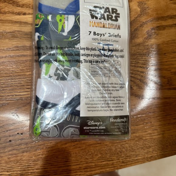 BOYS STAR WARS MANDALORIAN 7 PACK BRIEF UNDERWEAR SIZE 2T-3T - Picture 3 of 3